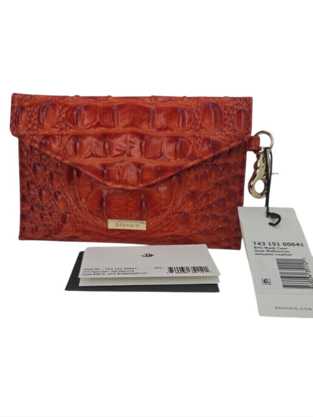 ❤️▪️Brahmin ▪️BYO bring Your Own Mask case Heat Melbourne Genuine Leather